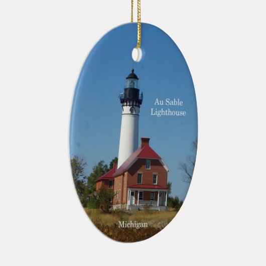 Au Sable Lighthouse Oval Organisation Keramik Ornament (Rechts)