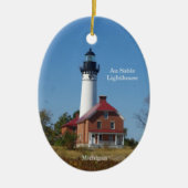 Au Sable Lighthouse Oval Organisation Keramik Ornament (Vorne)