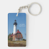 Au Sable Lighthouse Rechteck Schlüsselkette Schlüsselanhänger (Rückseite)