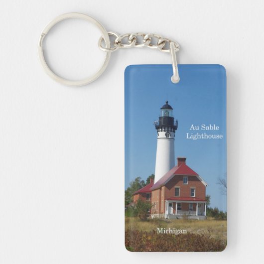 Au Sable Lighthouse Rechteck Schlüsselkette Schlüsselanhänger (Vorderseite)