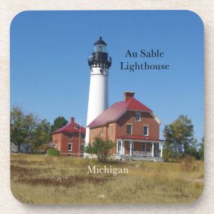 Au Sable Point Leuchtturm Set aus 6 Plastik-Unterd Getränkeuntersetzer