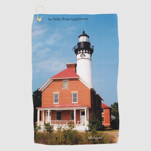 Au Sable Point Lighthouse Golfhandtuch (Vorderseite)