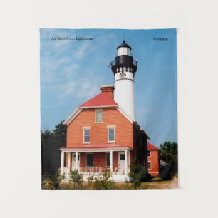 Au Sable Point Lighthouse hoch Wandteppich