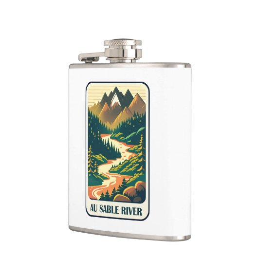 Au Sable River Michigan Colors Flachmann (Links)