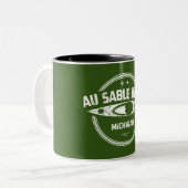 Au Sable River Michigan Kayaking Zweifarbige Tasse (Vorderseite Links)