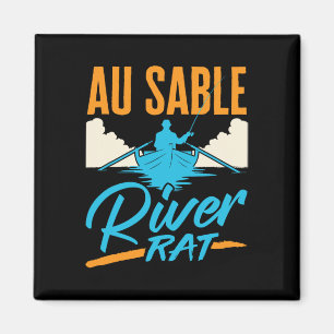 Au Sable River Rat Flößen Kanufahren Angeln Bootfa Magnet