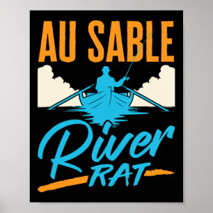 Au Sable River Rat Flößen Kanufahren Angeln Bootfa Poster