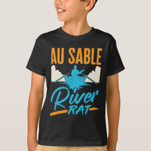 Au Sable River Rat Flößen Kanufahren Angeln Bootfa T-Shirt