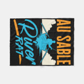 Au Sable River Rat Rafting Canoeing Fishing Boatin Fleecedecke (Vorderseite (Horizontal))