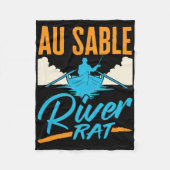 Au Sable River Rat Rafting Canoeing Fishing Boatin Fleecedecke (Vorderseite)