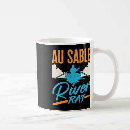 Au Sable River Rat Rafting Canoeing Fishing Boatin Kaffeetasse (Rechts)