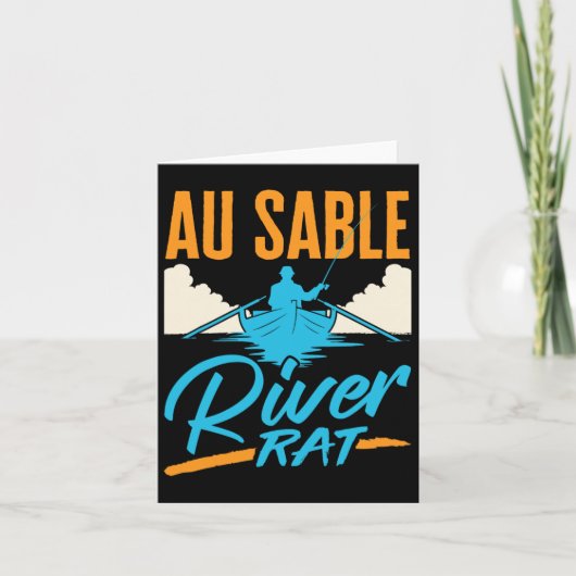 Au Sable River Rat Rafting Canoeing Fishing Boatin Karte (Vorderseite)