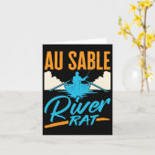 Au Sable River Rat Rafting Canoeing Fishing Boatin Karte (Gelbe Blume)