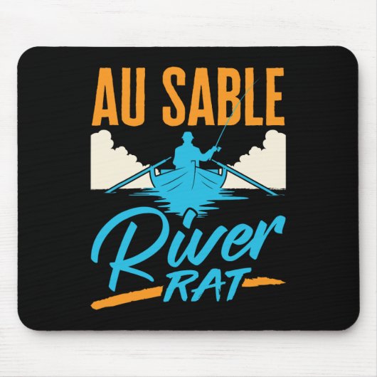 Au Sable River Rat Rafting Canoeing Fishing Boatin Mousepad (Vorne)