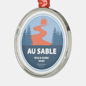 Au Sable Wild and Landschaftlich River Ornament Aus Metall (Links)