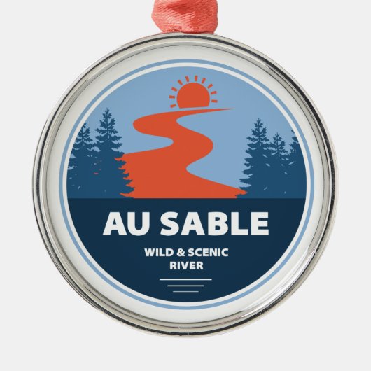 Au Sable Wild and Landschaftlich River Ornament Aus Metall (Vorne)