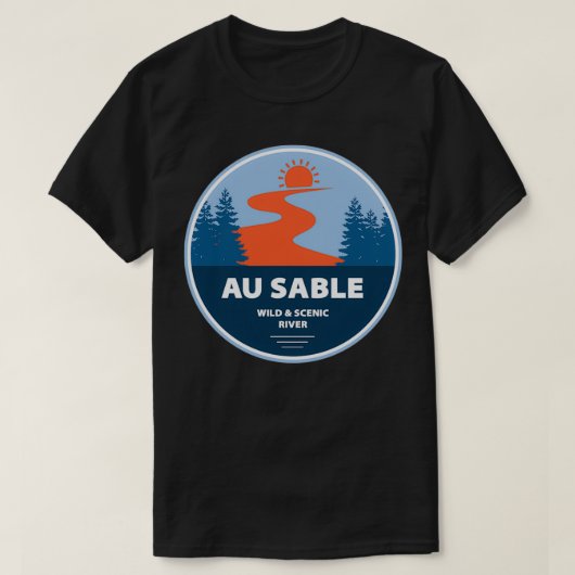 Au Sable Wild and Landschaftlich River T-Shirt (Design vorne)