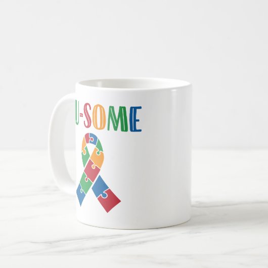 Au-some Autismus Awareness Kaffeetasse (Vorderseite Links)