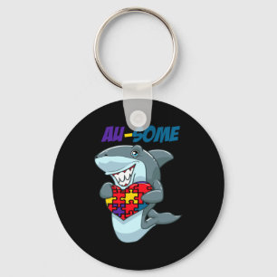 Au Some Shark Tolles Autistisches Puzzle Autismabe Schlüsselanhänger