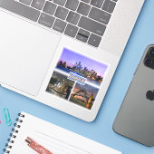 AU Sydney by Night - Opernhaus - Bour Bridge Aufkleber (Laptop mit iPhone)