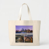 AU Sydney by Night - Opernhaus - Bour Bridge Jumbo Stoffbeutel (Vorne)