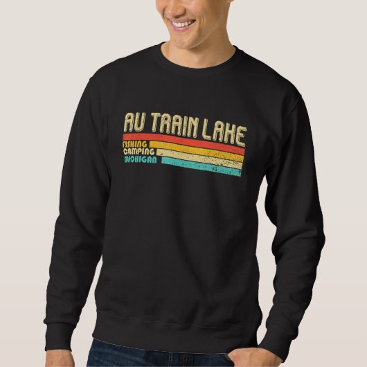 Au Train Lake Michigan Vintages Angeln Sweatshirt (Vorderseite)