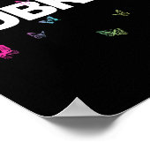 Aub - Schöner Name mit farbenfrohen Schmetterlinge Poster (Ecke)
