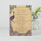 Aubergine-Aquamarin-alters Pfau-Hochzeitsprogramm Programm (Stehend Vorderseite)