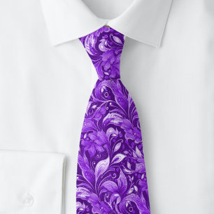Aubergine Botanical Batik Krawatte