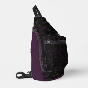 Aubergine, dunkelviolett, olivgrün und schwarze Pu Crossbody Bag