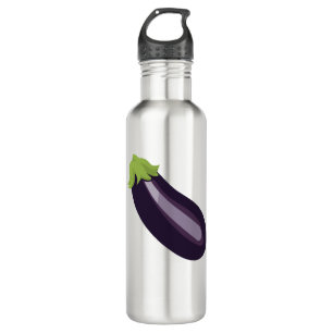 Aubergine Emoji Edelstahlflasche