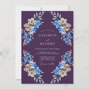 Aubergine Herrliche Winterhochzeit Einladung