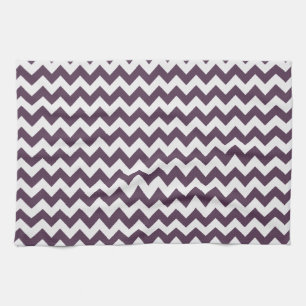 Aubergine Lila Chevron; Zickzack Geschirrtuch