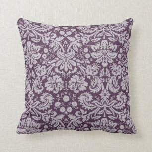 Aubergine Lila Damast Kissen