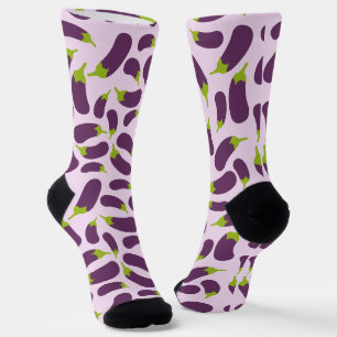 Aubergine Lila Gemüse Muster Design Socken