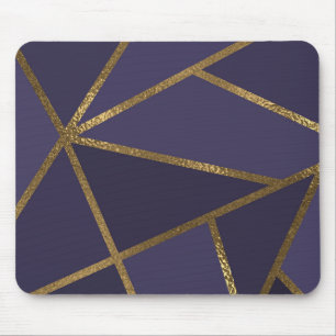 Aubergine Lila Gold Bronze Geometrisch Glam Chic Mousepad