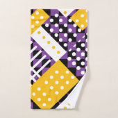 Aubergine lila und gelb badhandtuch set (Handtuch)