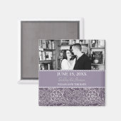 Aubergine Plum Save the Date Wedding Magnet (Vorderseite/Rückseite)