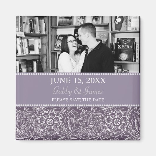 Aubergine Plum Save the Date Wedding Magnet (Vorne)