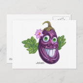 Aubergine Postkarte (Vorne/Hinten)