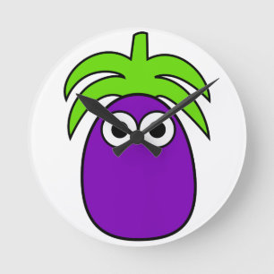 Aubergine Runde Wanduhr
