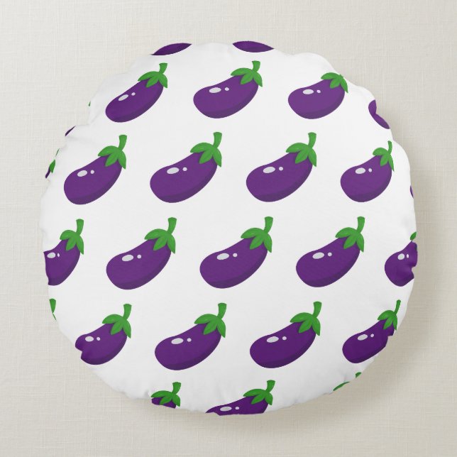 Aubergine Rundes Kissen (Vorderseite)