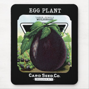 Aubergine-Samenpackungsetikett Mousepad