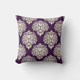 Aubergine Southern Cottage Damast Kissen