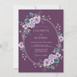 Aubergine verlockende Winterhochzeit Einladung
