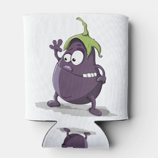 Auberginen-Cartoon Dosenkühler (Rückseite)