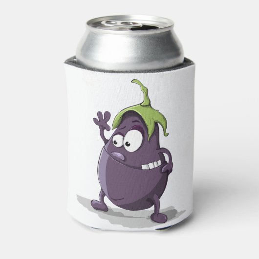 Auberginen-Cartoon Dosenkühler (Kanne Rückseite)
