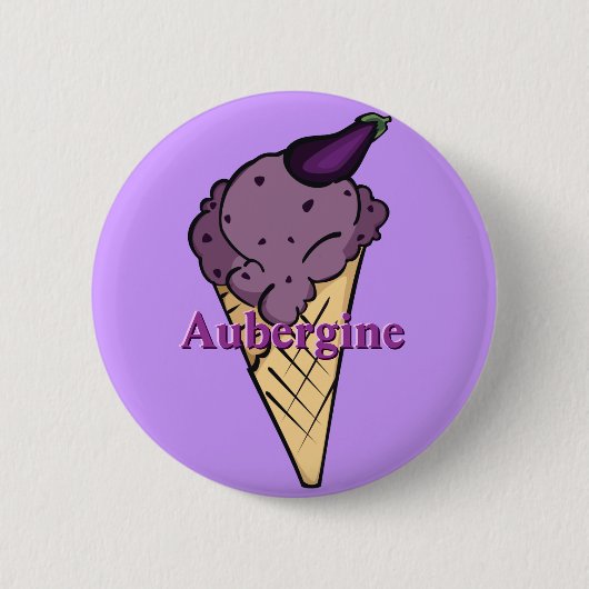 Auberginen-Eiscreme-Knopf Button (Vorderseite)