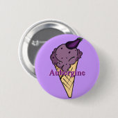 Auberginen-Eiscreme-Knopf Button (Vorne & Hinten)