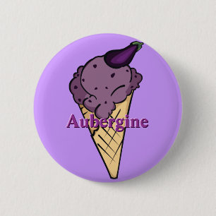 Auberginen-Eiscreme-Knopf Button